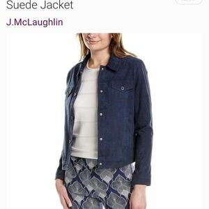 J. McLaughlin Deep Blue Suede Jacket